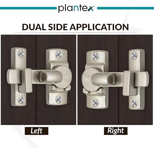 Image of Plantex 180 Degree Door Latch Lock /Flip Latch Lock for Door /Chitkani /Lock Latch for Main Door /Baby Latch for Bathroom /Bedroom /Balcony /Door Stopper - Pack of 4 (Satin)