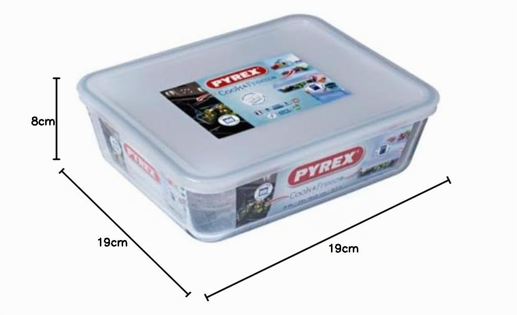 Pyrex Cook And Freeze Rechteckige Schale mit Deckel, 2,6 l