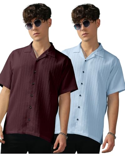 Image of Men's Striped Half Sleeve Polycotton Shirt | Casual & Formal Wear | Comfortable & Stylish