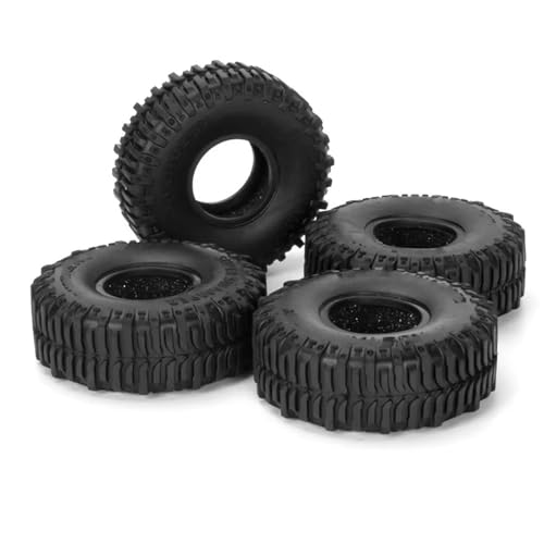 Pneus RC 1/24 Axial SCX24 gomme souple pour terrain rocheux et TRX4M 55mm
