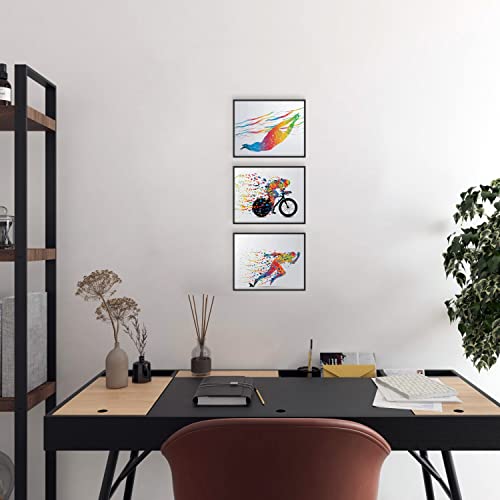 Ironman Triathlon Wall Art Decor - Set Of 3 (8X10) Poster Photos - Swimming Bike Run Race Mens Women's Sport #TOP2