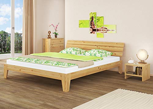 Erst-Holz®Ehebett Doppelbett 180x200 Futonbett Massivholz Kieferbett Natur Rollrost Matratze 60.62-18 M2 – Bild 3
