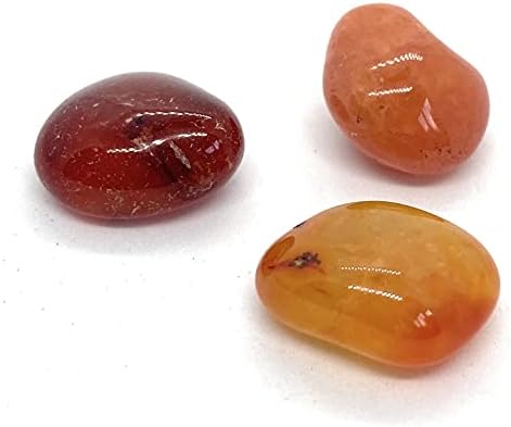 3 Pc Carnelian Small-Medium Crystal Tumble Stones