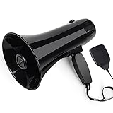 35 Watt Power Portable Megaphone Speaker PA Bullhorn with Detachable Handheld Microphone, Built-in Siren, USB Flash Drive & 240S Recording