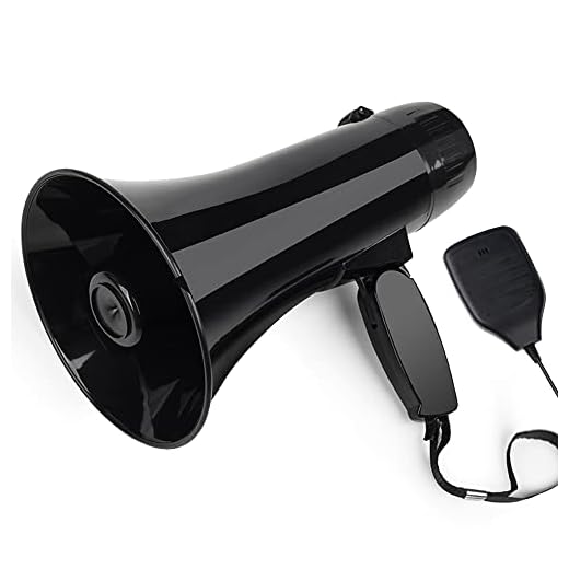 MyMealivos 35 Watt Power Megaphone Speaker PA Bullhorn with Built-in Siren, USB Flash Drive & 240S Recording (Dark)