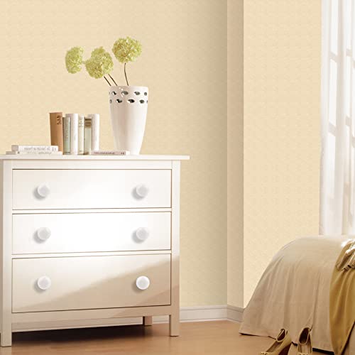 Jiayaus 12 Stück Möbelknöpfe Holz für Kommode, Schrankknöpfe mit Schrauben, Runde Knauf für Schrank, Weiß Knöpfe für Schränke Kleiderschrank Möbel Schublade Küche
