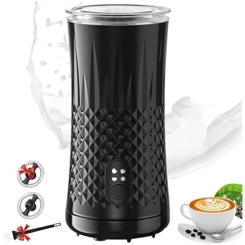 Milk Frother, Elec3 4-in-1 Electric Milk Steamer，Automatic Hot & Cold Foam Maker, 8.1oz/240ml Milk Warmer for Latte, Cappuccinos, Macchiato. Ultra-Quiet Working & Automatic Shut Off Cover