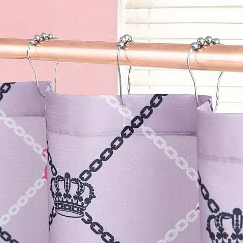 Juicy Couture 70"x72" Fabric Shower Curtain with 12 Hooks, Light Pink Chain Diamond 13-Piece Shower Set by Juicy Couture - Used condition - Image 3