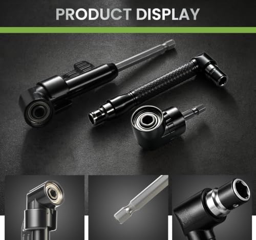 WDWKH Right Angle Drill Attachment Kit, Flexible Shaft Extension & Socket Adapters for Tight Space - 5