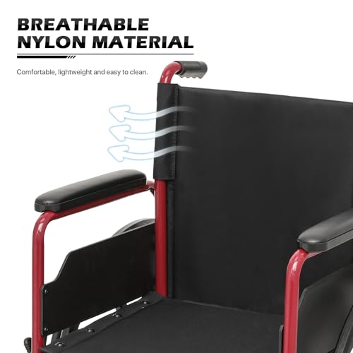 monicare-Wheelchairs-for-Adults-Transport-Flip-Back-Padded-Arms-and-Detachable-Swing-Away-Footrests-18-Wide-Seat-Wheel-Chair-300lb-Capacity-Red