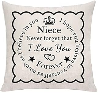 VAVSU Niece Inspirational Gifts From Aunt Uncle Square Shape Pillow Cases Pillow Covers Pillow Protectors for Christmas Birthday Small Keepsakes to Niece
