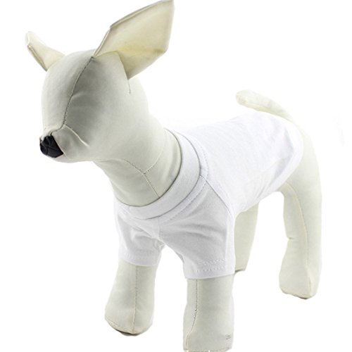Camiseta de algodón monocromática para perros medianos y grandes, de verano, para primavera, otoño, transpirable, para perros (3XL, blanco) Cover