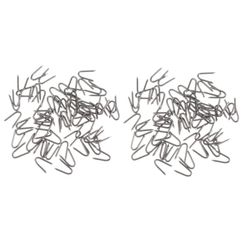 TOYANDONA 2 Series Clavos U Galvanizado para Jardín Clavos De Fijación para Césped Y Resistencia Y Protección 70 Piezas*2
