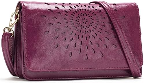 Amazon Brand - Hikaro Small Crossbody Phone Bags for Women RFID Leather Phone Purse Bag Ladies Wristlet Wallet Card Holder fit phones up to 6.7 inches