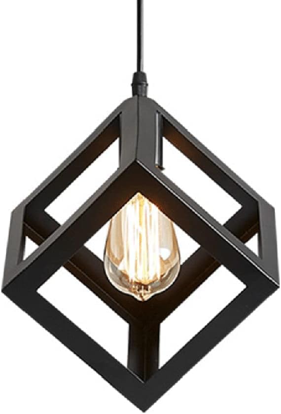 Lumières Suspension Industrielle de Plafond Carrée E27 pour Éclairage Intérieur