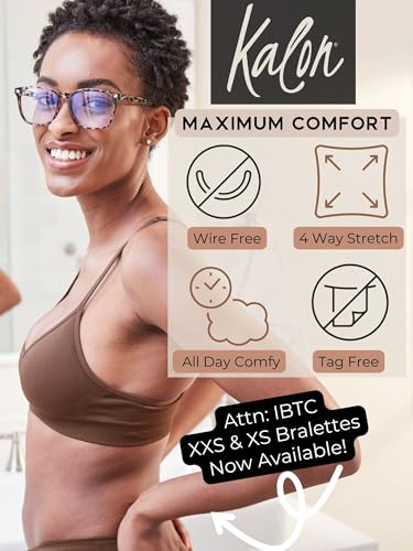 Image of Kalon Women's 4 Pack Demi Padded Bralette Wireless Comfortable Bra