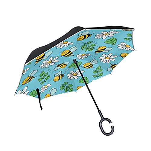 Parapluie inversé coupe-vent Spring Bees fini les sièges mouillés