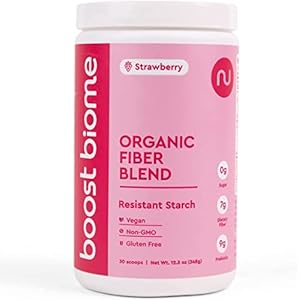 Boost Biome Organic Fiber Blend – Resistant Starch Powder with Green Banana Flour, Oat, Black Bean – Supports Bloating…