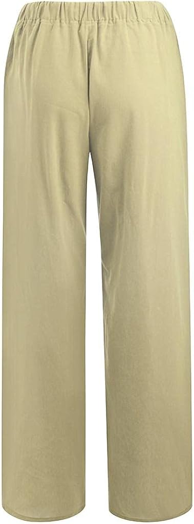 Lovor Wide Leg Lounge Pants - Palazzo Pants for Women Sweatpants Cotton Linen Elastic Waist Drawstring Long Wide Leg Pants : Sports & Outdoors