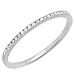 0.08 Carat (ctw) 10k Gold Round White Diamond Ladies Dainty Anniversary Wedding Band Stackable Ring