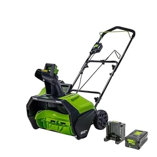 Greenworks 60V 20-Inch Brushless Cordless Snow Blower Thrower, 10" Clearing Depth & Max 30ft Throw Distance, Electric Snow Removal Tool for Driveway Sidewalk Patio, 4.0 Ah Batteries & Charger Included