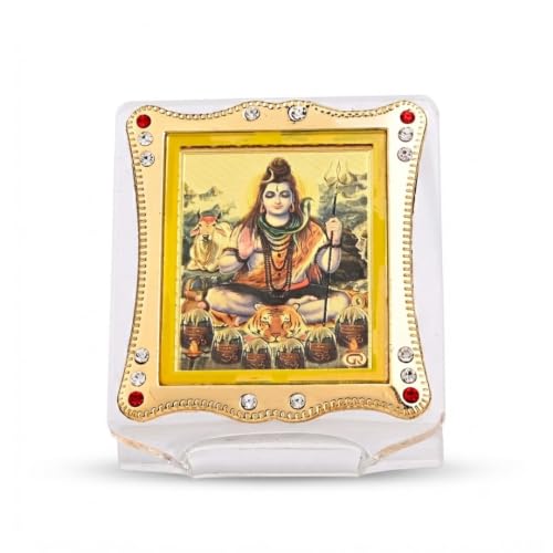 Image of Lord Shiv Shankar Car Dashboard | Showpiece Decor Religious Frame for Pooja, Prayer and Gift