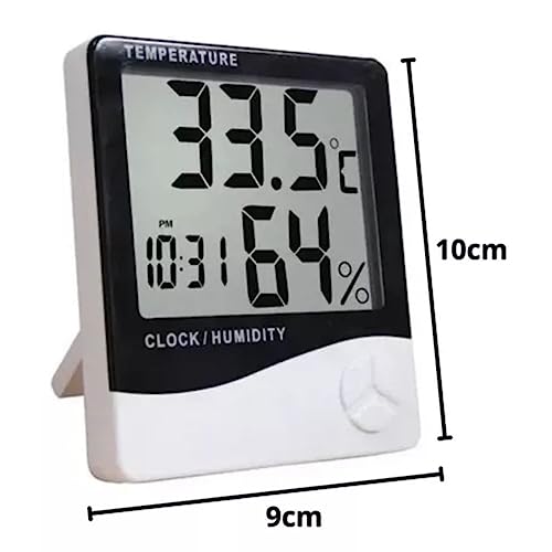 Relogio Digital Medidor De Umidade Temperatura Termo Higrômetro Alarme Despertador LCD Cozinha Resta