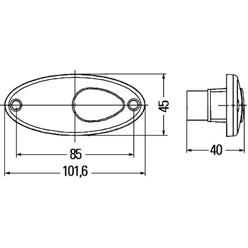 HELLA 2PS 964 295-001 Seitenmarkierungsleuchte - Begrenzungsleuchte - Anhänger - Wohnwagen - Halogen - 12V - Einbau/Schraubanschluss - Lichtscheibenfarbe: gelb - links/rechts - Menge: 1