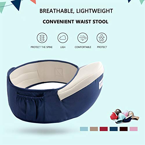 Ainomi Baby heupzitje hipseat heupdrager met zijzak zitdrager lichte babydrager buikdrager - blauw - Image 4