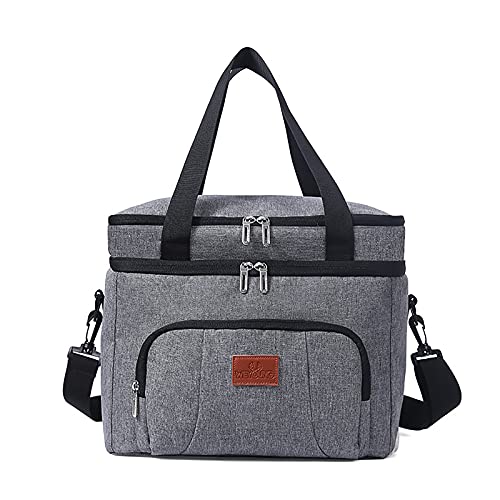 xiaoshi bolsa deportiva de aislamiento térmico suave, con forro duro de aislamiento térmico grande, lonchera, camping, barbacoa / actividades familiares al aire libre, gris 10L-25L