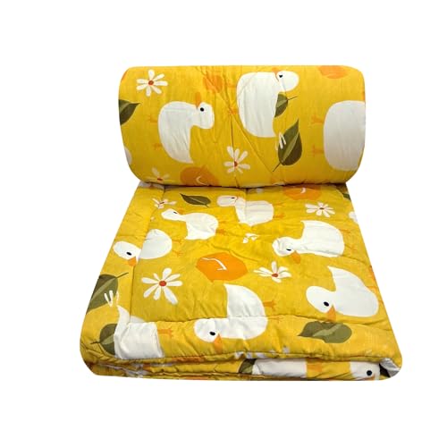 Image of MORADO Glace Cotton AC Comforter /Blanket /Quilt for Double Bed | Ultra Soft & Lightweight | All Season Reversible Comforter | Cozy Bedding for Home & Hotel | Size 90x100 Inches,Yellow & Duck,Double