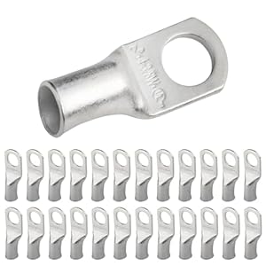selterm cosse electrique ul de qualité marine, cosse à sertir câbles batterie, cosse batterie cuivre etamé, bornes à anneau tubulaire, cosses à sertir bout fermé 8 awg (10 mm²) à 250 mcm (150 mm²)