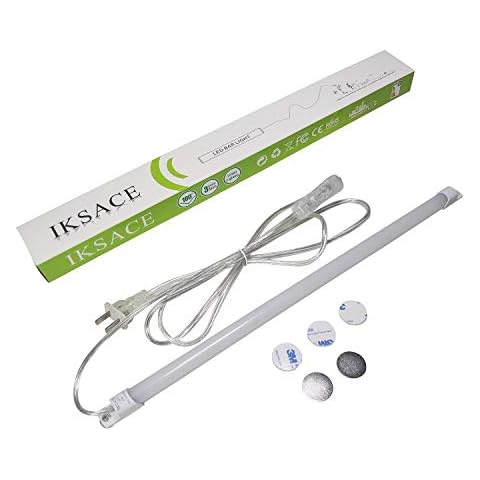 IKSACE Under Cabinet LED Lighting 110V Plug-in,Under Counter Lights for Kitchen,Cupboard,Desk,Countertops,Shelf,Showcase,17in Strip Bar Light,Dimmable,3 Color Changing Warm/Soft/Bright White Cover