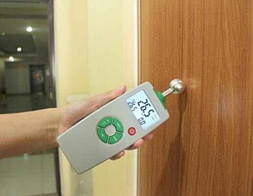 Foto von Holz-Feuchtigkeitsmesser, CD-200, digitaler Feuchtigkeitsmesser, Feuchtigkeitstester, hintergrundbeleuchtetes LCD-Display mit Kugelsonde, Messung von Holz, Baugerät, Brennholz, Wände, Papierboden