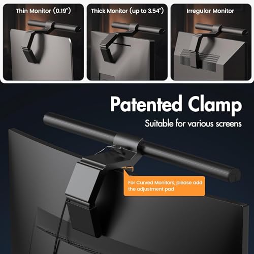 Image of Quntis Monitor Light Bar HY214 PRO, Longer and Wider Backlight, Sliding Weighted Clip Fit for All Screens, Adjustable Stepless Dimming, Eye Caring No Glare Gaming Work Desk Lamp