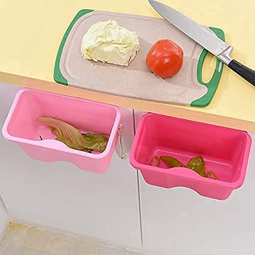 Mbuys Mall Kitchen Cabinet Door Hanging Trash Garbage Bin Can Rubbish Container Plastic Fruit Storage Container/Organizer/Hanging Trash Bin/Garbage Holder (Multi-Color)