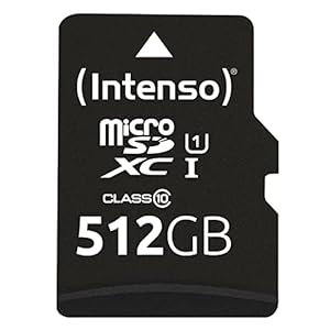 Intenso Premium microSDXC 512GB Class 10 UHS-I Speicherkarte inkl. SD-Adapter (bis zu 90 MB/s), schwarz