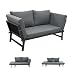 Artillen Klappbares 4 in1 Garten-Loungesofa mit Verstellbarer Rückenlehne und abtrennbarer Seitenliege, wetterfestes Stahl-Textilene-Gestell inklusive dickem Polyester-Kissen, geeignet für Terrasse