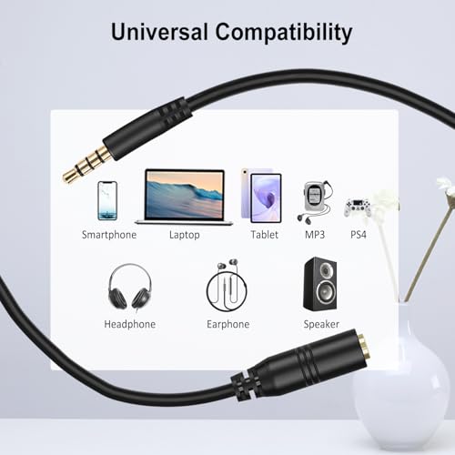 Cable Extensor de Auriculares 3.5mm TRRS Macho a Hembra 1.5m miniatura 2