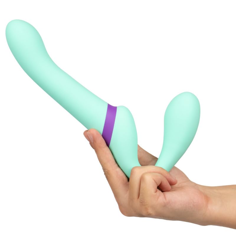 Ness, Arnés Sexual Vibrador, Recargable USB, 7 modos de vibración, Silicona y ABS (Aqua)