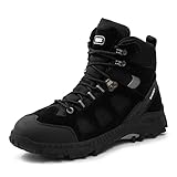 SUADEX Arbeitsschuhe Herren Sicherheitsschuhe Damen Winter Hoch Sicherheitsstiefel Arbeitsschutzschuhe Stahlkappenschuhe mit Stahlkappe, 46 EU, Schwarz