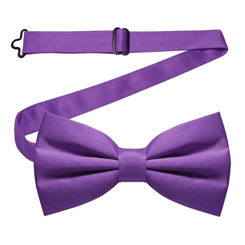 Image of JEMYGINS Solid Color Pre-tied Bow Tie Adjustable Bowtie for Men