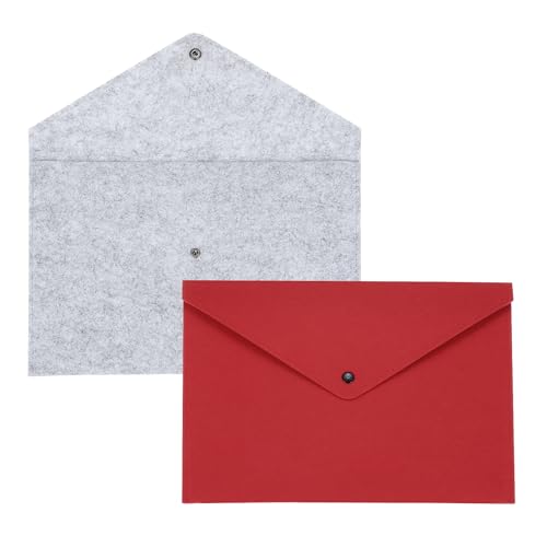 uxcell �t�F���g�t�@�C���t�H���_�[ 2�� A4�����t�H���_�[ �t�@�C���h�L�������g�X�g���[�W�o�b�O �|�[�^�u���t�@�C���t�H���_�[�I�[�K�i�C�U�[�P�[�X �{�^�����ߕt�� �I�t�B�X�r�W�l�X�p (���C�g�u���E��/���b�h)