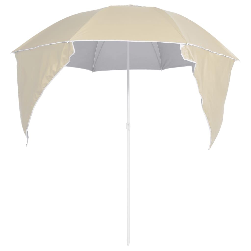 vidaXL Strandparasol met zijwanden 215 cm zandkleurig
