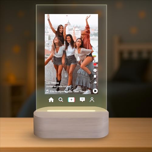 Lámpara Personalizada - Lampara con Foto y con Texto, Regalos Originales, Luz LED, Regalo para Pareja, Amigos, Familiares, Regalos Personalizados,...