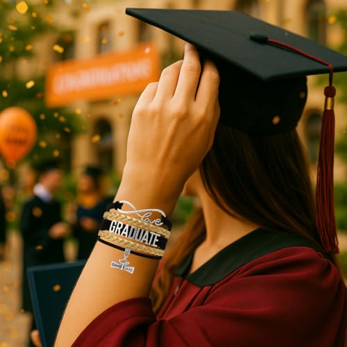 Image of Infinity Collection Graduation Bracelet Gift Graduate Jewelry for Her, Class of 2026 Keepsake, Adjustable Charm Bracelet for Women & Girls