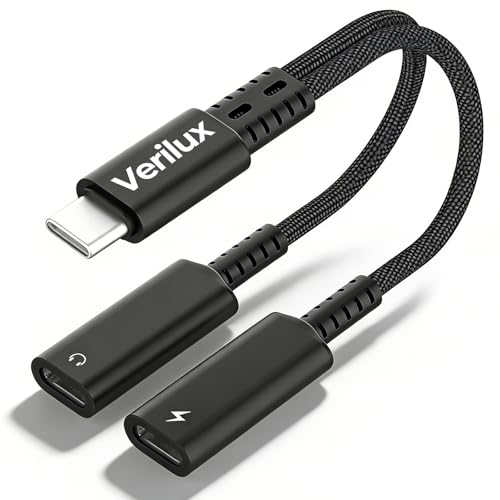 Image of Verilux 2 in 1 Type C to C Audio & Charging Connector, PD 60W Type C to C Cable Fast Charging with Simultaneous Wired Headphone Connection for iPhone 17 /17 Pro /17 Pro Max /16 /15 Series