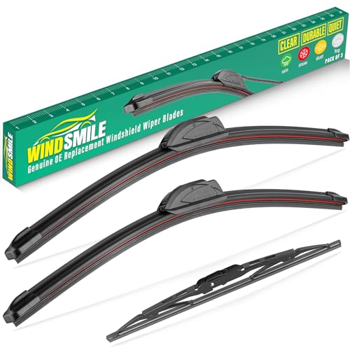 Image of 24 inch 21 inch 18 inch Windshield Wiper Blades Replacement for Acura MDX 2001 2002 2003 2004 2005 2006 Premium All Weather Front Rear Wipers Set - OEM Quality (Pack of 3)