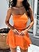 Women Sexy Tube Top Silk Dress Strapless Ruched Basque Waist Ruffle Layer Mini Dress Jumpsuit Party Dresses Orange