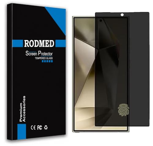 Image of 100% Fingerprint Unlock Support Privacy Tempered Glass for Samsung Galaxy S24 Ultra 5G Anti-Spy, Anti-Glare Screen Protector, Full Coverage, 9H Hardness With Installation Kit